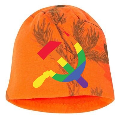 Soviet Union Communist Flag Hammer And Sickle Lgbtq Rainbow Gift Kati - Camo Knit Beanie