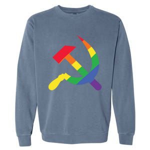 Soviet Union Communist Flag Hammer And Sickle Lgbtq Rainbow Gift Garment-Dyed Sweatshirt