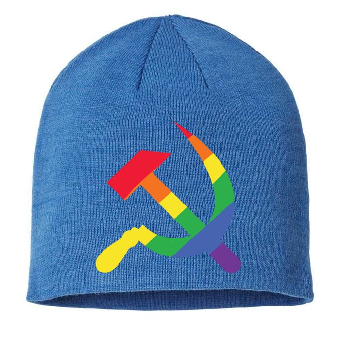 Soviet Union Communist Flag Hammer And Sickle Lgbtq Rainbow Gift Sustainable Beanie