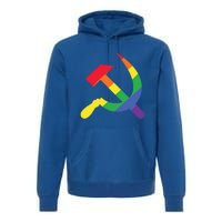 Soviet Union Communist Flag Hammer And Sickle Lgbtq Rainbow Gift Premium Hoodie