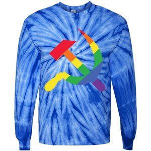 Soviet Union Communist Flag Hammer And Sickle Lgbtq Rainbow Gift Tie-Dye Long Sleeve Shirt