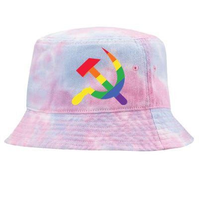 Soviet Union Communist Flag Hammer And Sickle Lgbtq Rainbow Gift Tie-Dyed Bucket Hat