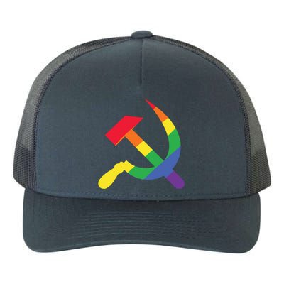 Soviet Union Communist Flag Hammer And Sickle Lgbtq Rainbow Gift Yupoong Adult 5-Panel Trucker Hat