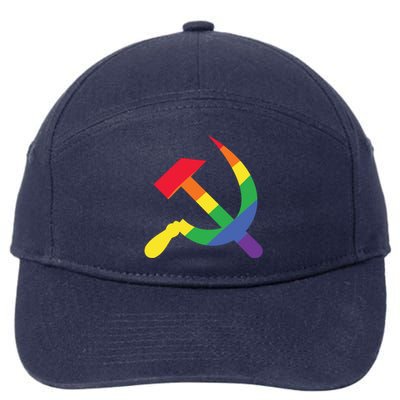 Soviet Union Communist Flag Hammer And Sickle Lgbtq Rainbow Gift 7-Panel Snapback Hat