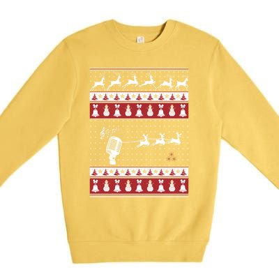 Singing Ugly Christmas Xmas Gift Premium Crewneck Sweatshirt