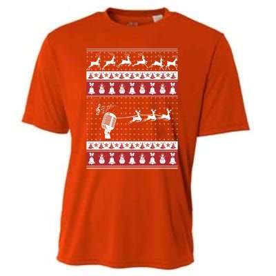 Singing Ugly Christmas Xmas Gift Cooling Performance Crew T-Shirt