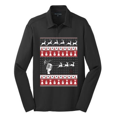 Singing Ugly Christmas Xmas Gift Silk Touch Performance Long Sleeve Polo