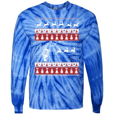 Singing Ugly Christmas Xmas Gift Tie-Dye Long Sleeve Shirt