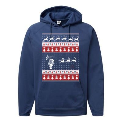 Singing Ugly Christmas Xmas Gift Performance Fleece Hoodie