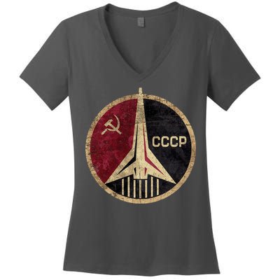Soviet Union CCCP Vintage Women's V-Neck T-Shirt