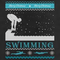 Swimming Ugly Christmas Sweater For Swimmer Cool Gift Beanie