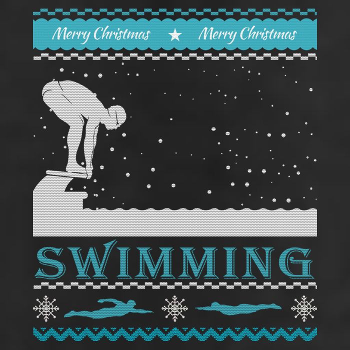 Swimming Ugly Christmas Sweater For Swimmer Cool Gift Beanie