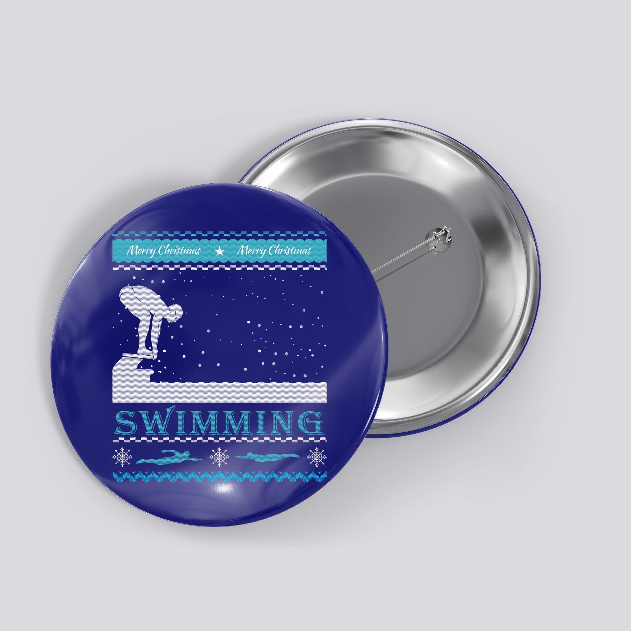 Swimming Ugly Christmas Sweater For Swimmer Cool Gift Button