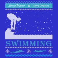 Swimming Ugly Christmas Sweater For Swimmer Cool Gift 16 in Basic Backpack