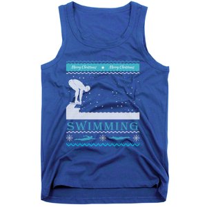 Swimming Ugly Christmas Sweater For Swimmer Cool Gift Tank Top