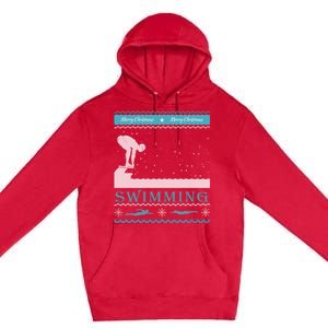 Swimming Ugly Christmas Sweater For Swimmer Cool Gift Premium Pullover Hoodie