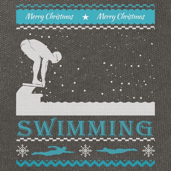 Swimming Ugly Christmas Sweater For Swimmer Cool Gift Cotton Canvas Backpack