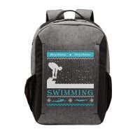 Swimming Ugly Christmas Sweater For Swimmer Cool Gift Vector Backpack