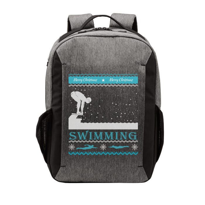Swimming Ugly Christmas Sweater For Swimmer Cool Gift Vector Backpack