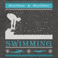Swimming Ugly Christmas Sweater For Swimmer Cool Gift Vector Backpack