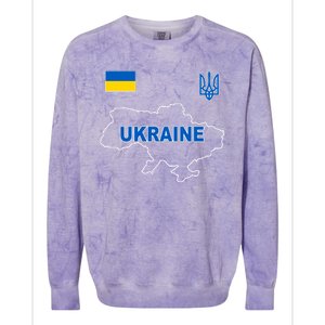 Support Ukraine Country Map Colorblast Crewneck Sweatshirt