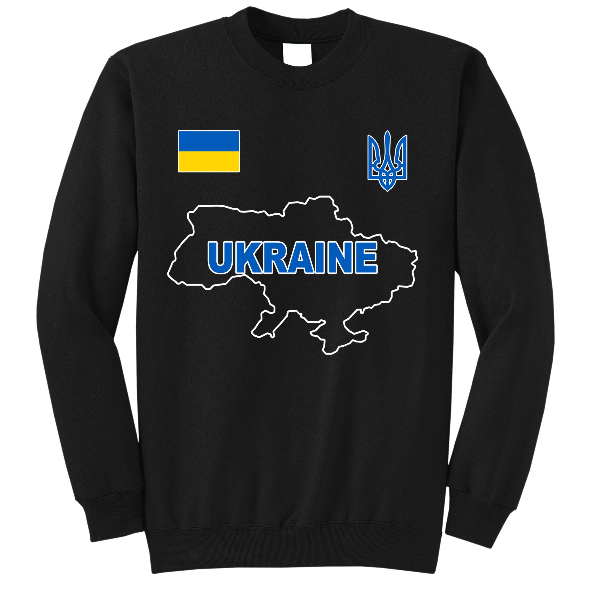 Support Ukraine Country Map Sweatshirt