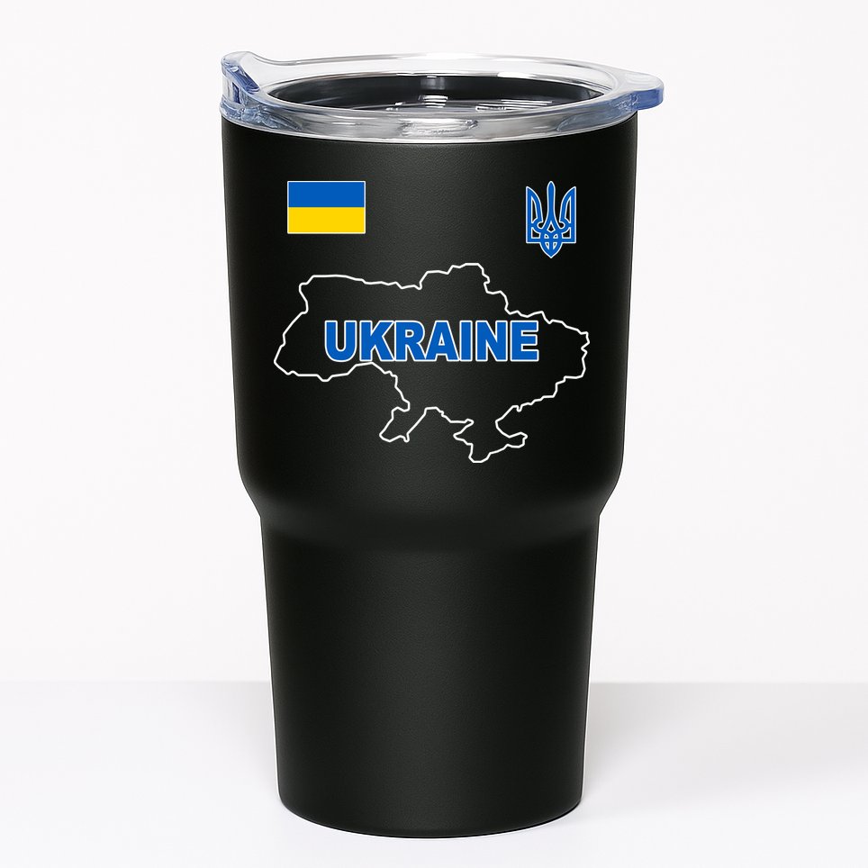 Support Ukraine Country Map Tumbler