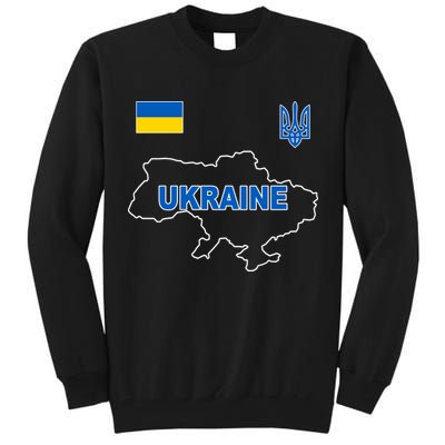 Support Ukraine Country Map Tall Sweatshirt