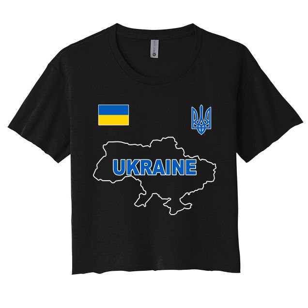 Support Ukraine Country Map Crop Top