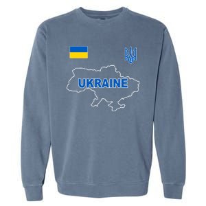 Support Ukraine Country Map Garment-Dyed Sweatshirt