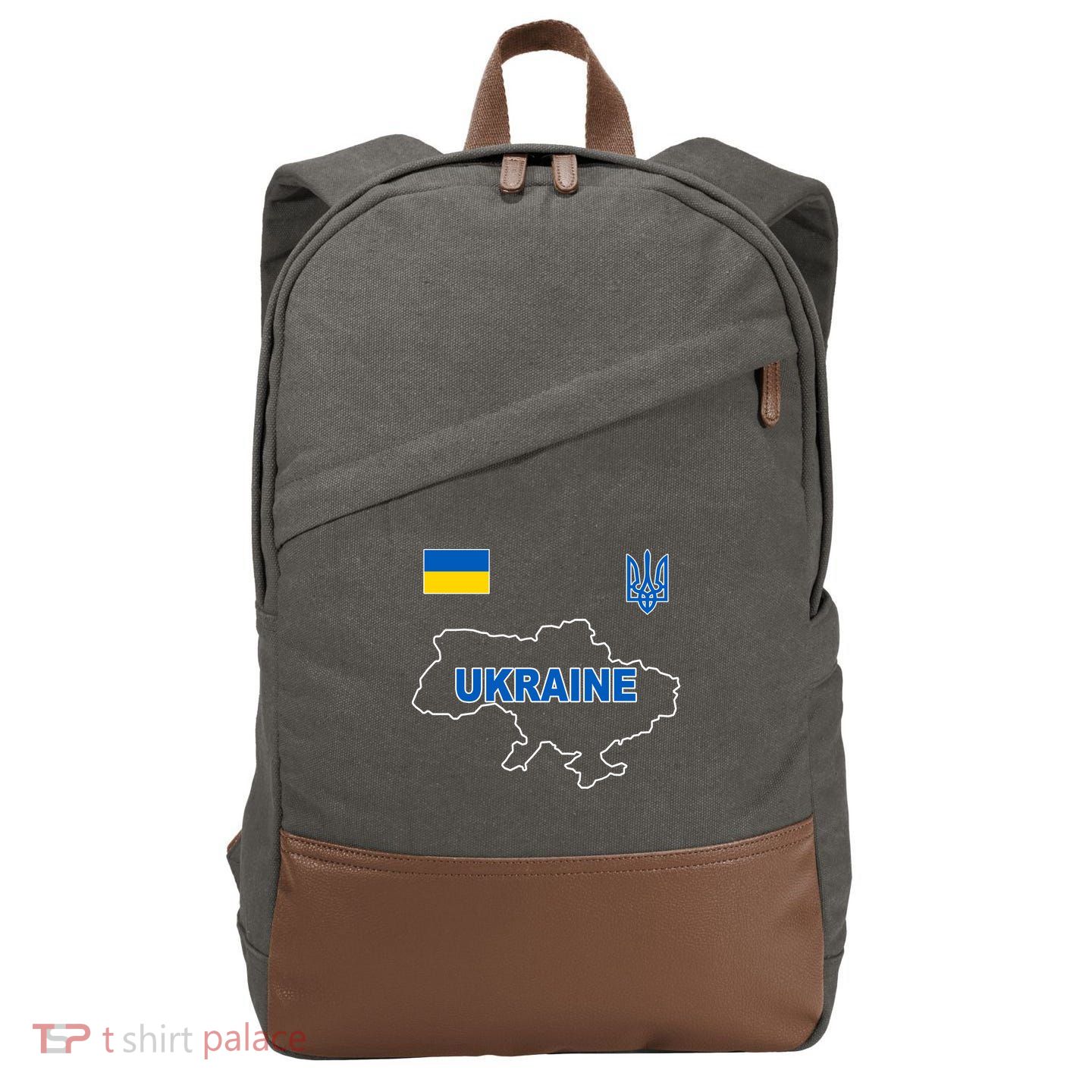 Support Ukraine Country Map Cotton Canvas Backpack