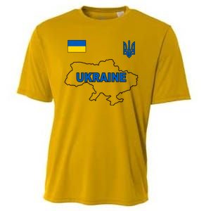 Support Ukraine Country Map Cooling Performance Crew T-Shirt