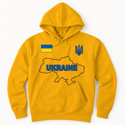 Support Ukraine Country Map Hoodie
