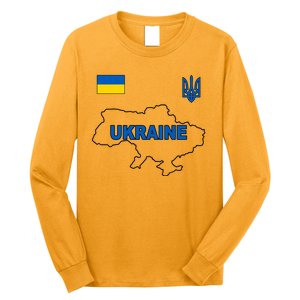 Support Ukraine Country Map Long Sleeve Shirt