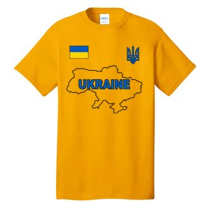 Support Ukraine Country Map Tall T-Shirt