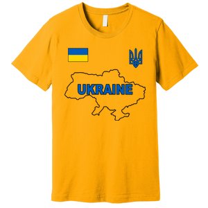 Support Ukraine Country Map Premium T-Shirt