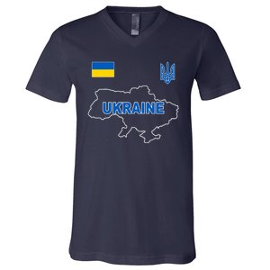 Support Ukraine Country Map V-Neck T-Shirt