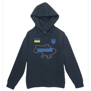 Support Ukraine Country Map Urban Pullover Hoodie