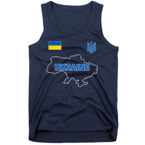 Support Ukraine Country Map Tank Top