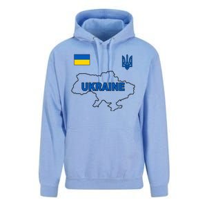 Support Ukraine Country Map Unisex Surf Hoodie