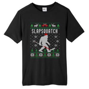 Slapsquatch Ugly Christmas Hockey Sasquatch Bigfoot Funny Gift Tall Fusion ChromaSoft Performance T-Shirt