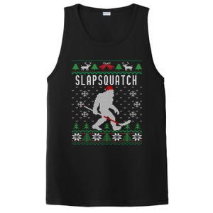 Slapsquatch Ugly Christmas Hockey Sasquatch Bigfoot Funny Gift PosiCharge Competitor Tank