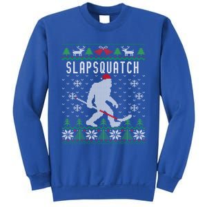 Slapsquatch Ugly Christmas Hockey Sasquatch Bigfoot Funny Gift Sweatshirt