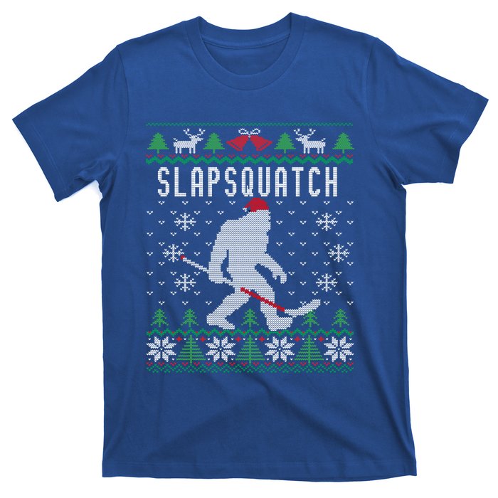 Slapsquatch Ugly Christmas Hockey Sasquatch Bigfoot Funny Gift T-Shirt