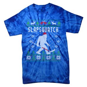 Slapsquatch Ugly Christmas Hockey Sasquatch Bigfoot Funny Gift Tie-Dye T-Shirt