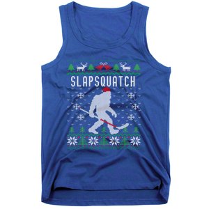 Slapsquatch Ugly Christmas Hockey Sasquatch Bigfoot Funny Gift Tank Top