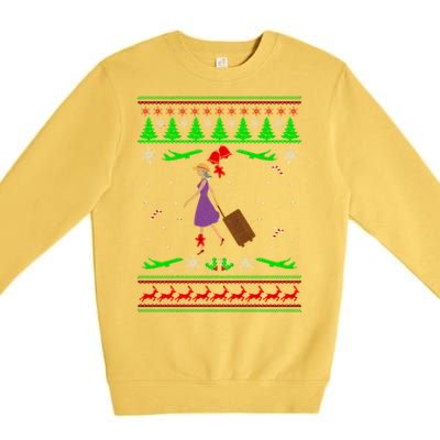 Stewardess Ugly Christmas Premium Crewneck Sweatshirt