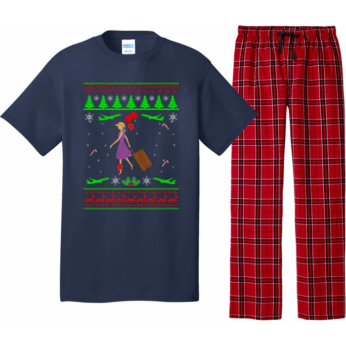 Stewardess Ugly Christmas Pajama Set