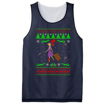 Stewardess Ugly Christmas Mesh Reversible Basketball Jersey Tank