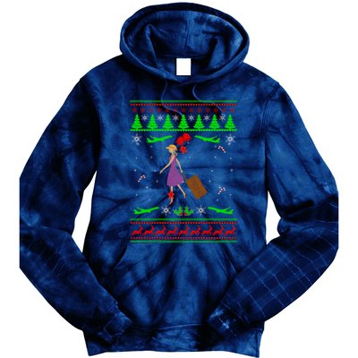 Stewardess Ugly Christmas Tie Dye Hoodie